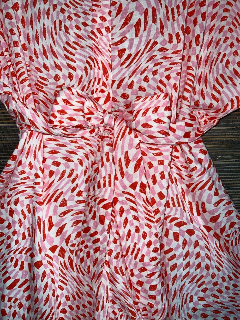 🆕 Fore Collection Geo Print Tie-Waist Romper Small Vacation Resort - Picture 7 of 16